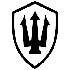 FK Surf logo featuring a trident within a shield outline.