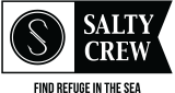 Salty Crew logo with tagline 'Find Refuge in the Sea'.