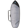 Bulldog Essentials Fish Surfboard Bag with durable silver fabric and black accents.
