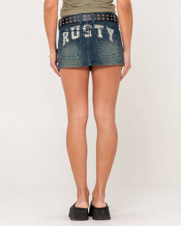 Rusty Norty Low Rise Denim Micro Mini Skirt