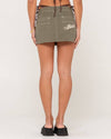 Rusty Dirtbag Cargo Low Rise Mini Skirt