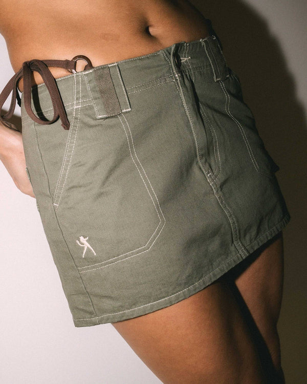 Rusty Dirtbag Cargo Low Rise Mini Skirt