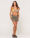 Rusty Dirtbag Cargo Low Rise Mini Skirt