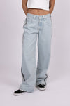 Rusty Flip Mommy low rise wide leg denim pant - sky blue heather