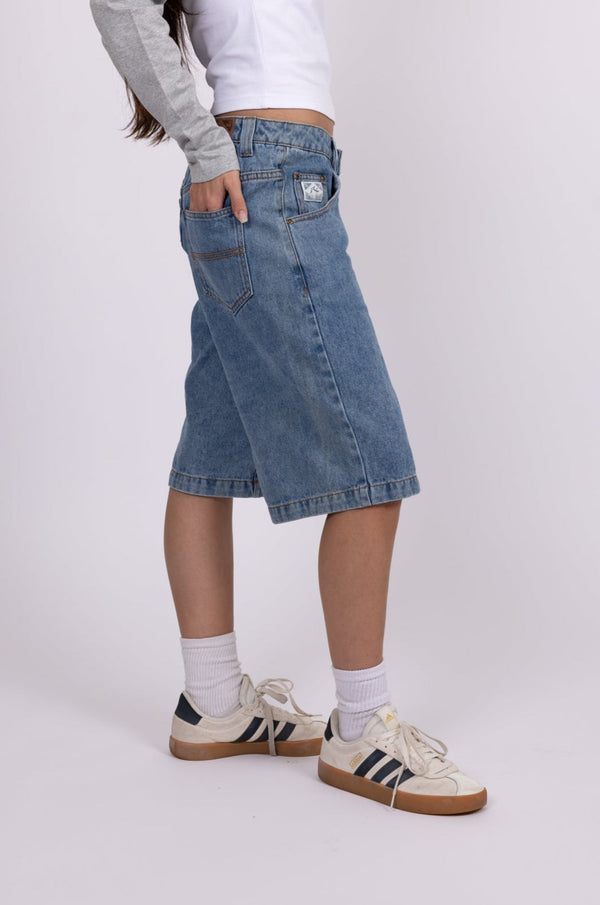 Rusty Pacific low rise denim short - sea blue