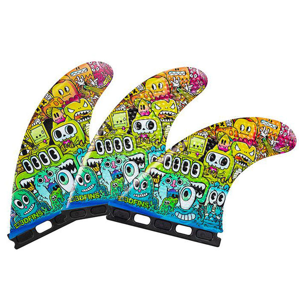 3D Fins - All Rounder Thruster - Medium - Monsters (FCS1/FCS2/Futures)