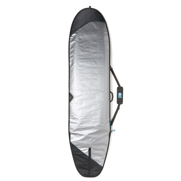 Bulldog Core Longboard Surfboard Bag 9'6, silver interior with reinforced design.