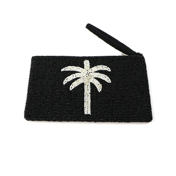 Pineapple island Large Palm Tree Beaded Pouch