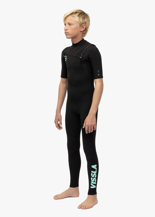 Vissla 7 Seas Boys 2-2 Ss Full Suit in Black, view 8