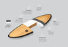6ft 6 Bamboo Wing Swallow Tail Shortboard Surfboard (FINS Included)