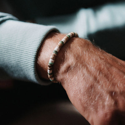 Pineapple Island Laut Turquoise & Wood Beaded Bracelet