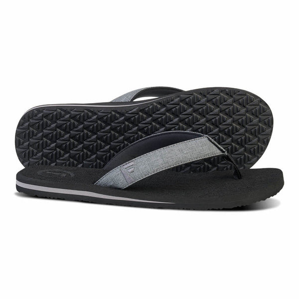 FoamLife Sharp men's black flip flops showing textured sole and durable strap.