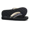 Side and sole view of FoamLife Yogi black flip flops with textured grip.