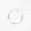 Stylish Pineapple Island bracelet FIM-021 with white and blue beads.