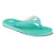 FoamLife Lixi women's flip flop in spearmint, angled side view.