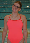 Women's One-piece Single-Strap Swimsuit Pink