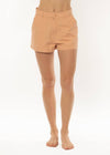 Sisstr Cresent Bay Woven Short in peach, front view for women.