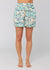 Sisstrevolution Kalaoa Walkshort in light jade with tropical print, front view.