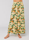 Sisstrevolution Hawaii Pant with tropical print and relaxed fit, front view.
