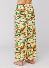 Sisstrevolution Hawaii Pant with tropical print and relaxed fit, back view.
