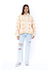 Sisstr Short Sand Jacket in shell color, front view with plaid design.