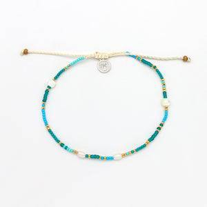 Pineapple Island Giada Cinta Pearl Beaded Surf Anklet