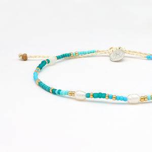 Pineapple Island Giada Cinta Pearl Beaded Surf Anklet