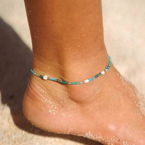Pineapple Island Giada Cinta Pearl Beaded Surf Anklet