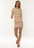 Sisstrevolution Cliff Drive SS Knit Dress in Apricot Crush, front view.