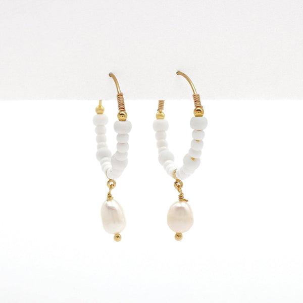 GIADA GEGAMBAR WIRE HOOP EARRINGS