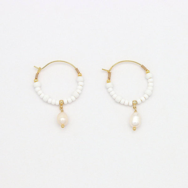 GIADA GEGAMBAR WIRE HOOP EARRINGS