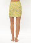 Back view of Sisstrevolution Sunshine Swim Knit Skirt in Palm Lime.