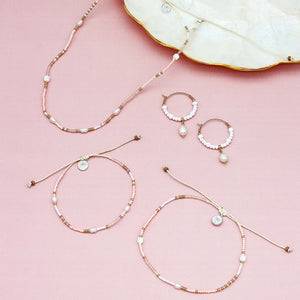 Pineapple Island Giada Cinta Pearl Beaded Surf Necklace - Pink