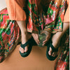 Indosole - Womens Flip Flops - Platform - Black