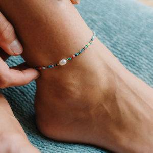 Pineapple Island Matira Freshwater Pearl Beaded Anklet