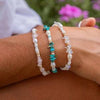 Pineapple Island Love Is Here Natural Stone, Pearl & Shell Bracelet - Rose Quartz