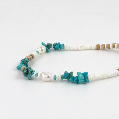 Pineapple Island Love Is Here Natural Stone, Pearl & Shell Bracelet