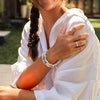 Pineapple Island Love Is Here Natural Stone, Pearl & Shell Bracelet - Rose Quartz