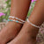 Pineapple Island Love is Here Natural Stone, Pearl & Shell Anklet - Moonstone