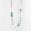 Pineapple Island Love Is Here Natural Stone, Pearl & Shell Necklace - Turquiose