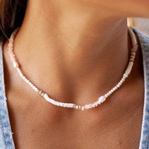 Pineapple Island Love Is Here Natural Stone, Pearl & Shell Necklace