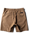Vissla Hemp No See Ums Eco 18" Elastic Walkshort in brown, back view.