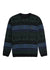 Vissla Blur Jacquard Crew Sweater with green and blue patterned design, front view.
