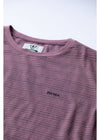 Close-up of Vissla Creek Ss Tee neckline and embroidered logo detail.