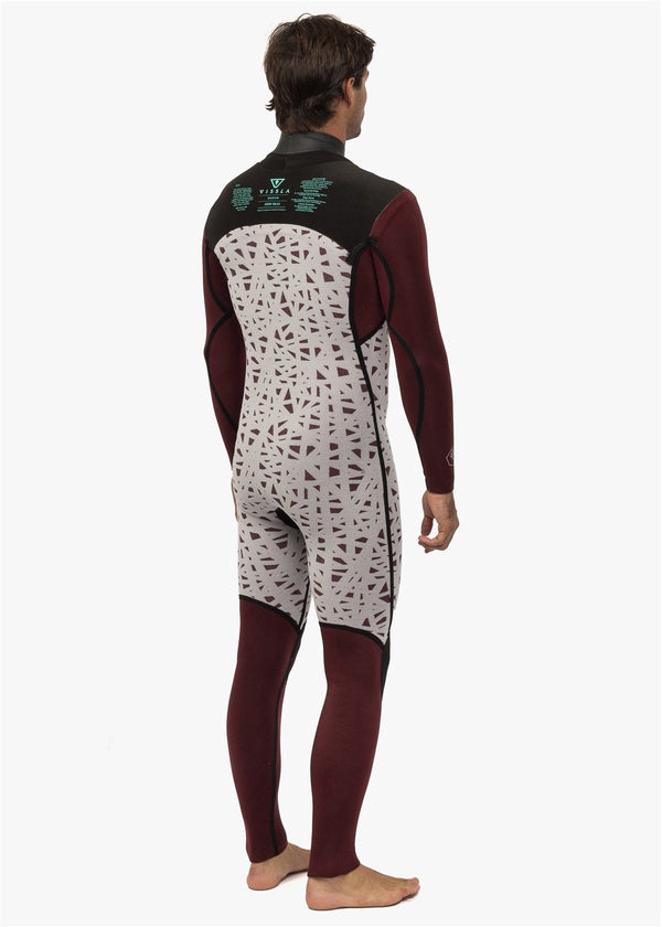 Back view of Vissla New Seas wetsuit showing thermal lining details.