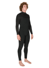 Vissla New Seas 5-4 U-Zip Wetsuit in black, side angle view.