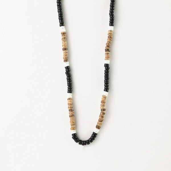Pineapple island Adjustable coconut wood and coloured shell beaded necklace