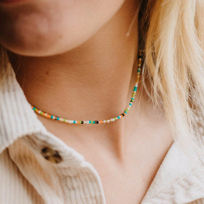 Pineapple Island Alila Dainty Beaded Choker Necklace