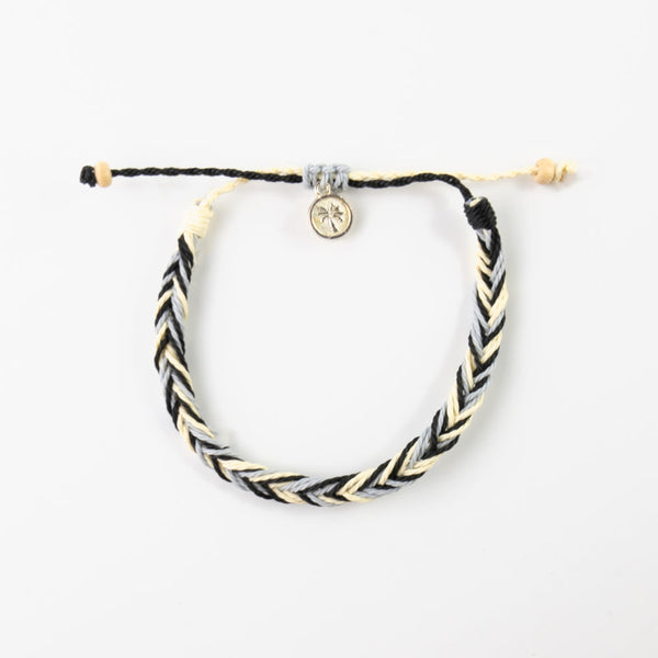 Stylish Pineapple Island Anklet RCA-037 with braided black and beige design.
