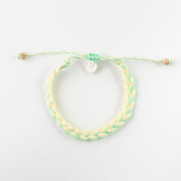 Pineapple Island RCB-040 bracelet with braided mint and cream design.